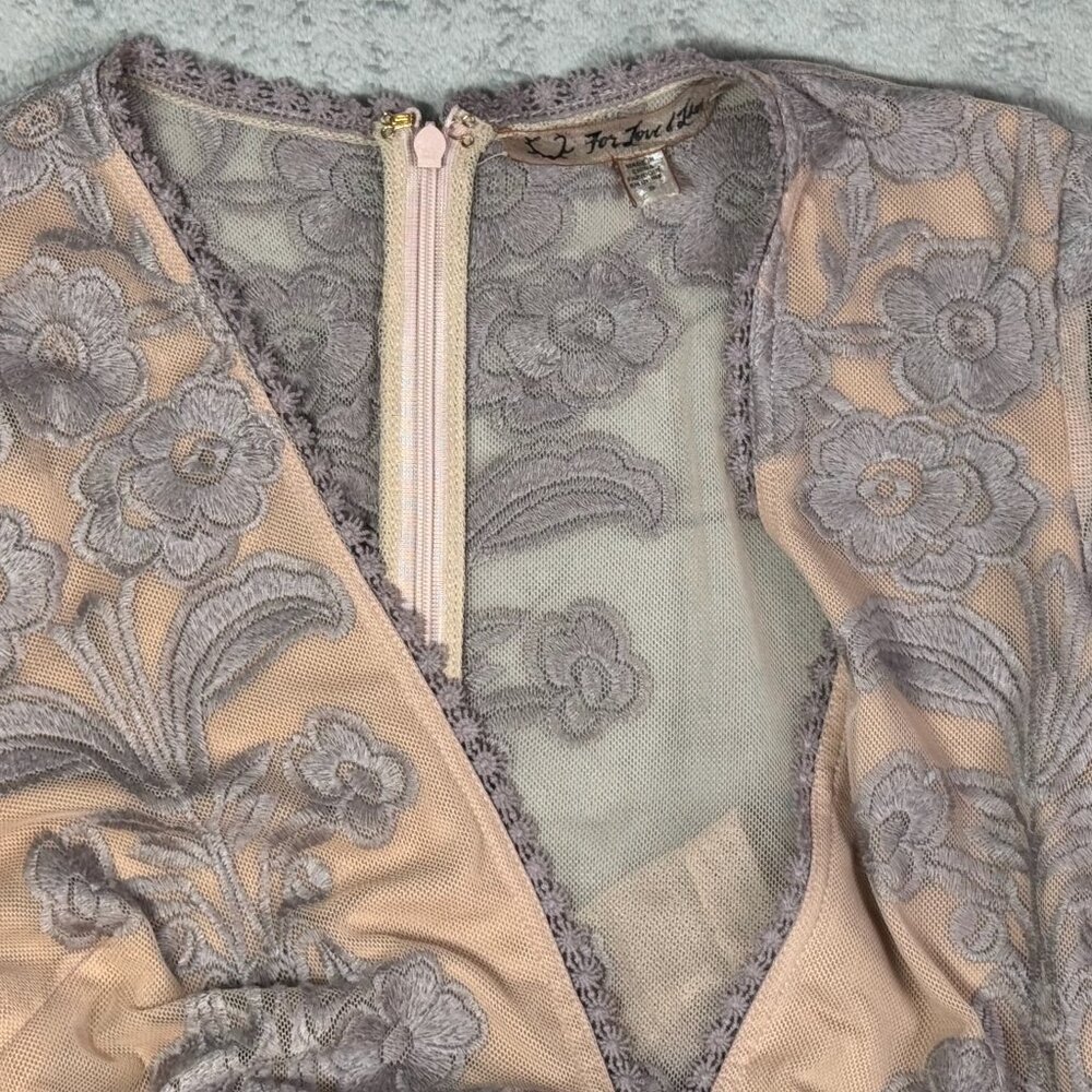For Love and Lemons Temecula Mesh Floral Embroidered Lace Maxi Dress - Picture 4 of 6